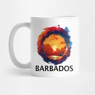 Barbados Sunset (with Black Lettering) Mug